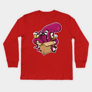 Box octopus party Kids Long Sleeve T-Shirt